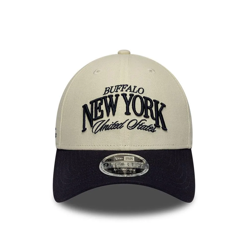 New Era Buffalo New York Wordmark 9Forty M-Crown Cappellino di Beige - immagine 2