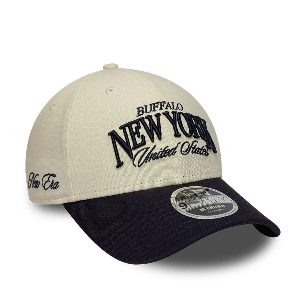New Era Buffalo New York Wordmark 9Forty M-Crown Cappellino di Beige - immagine 3