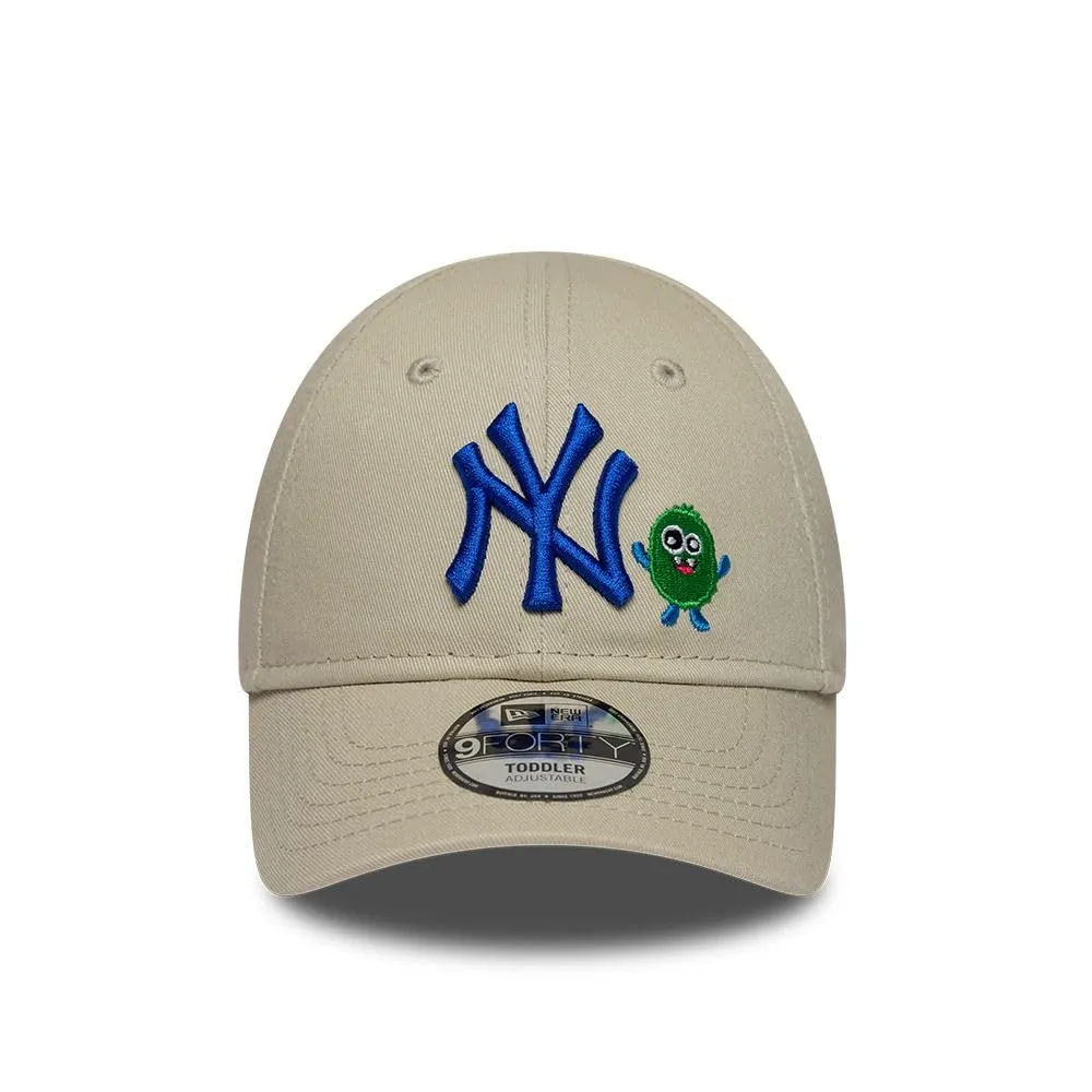 New Era New York Yankees Monster Icon 9Forty Kids Cappellino Beige - immagine 2