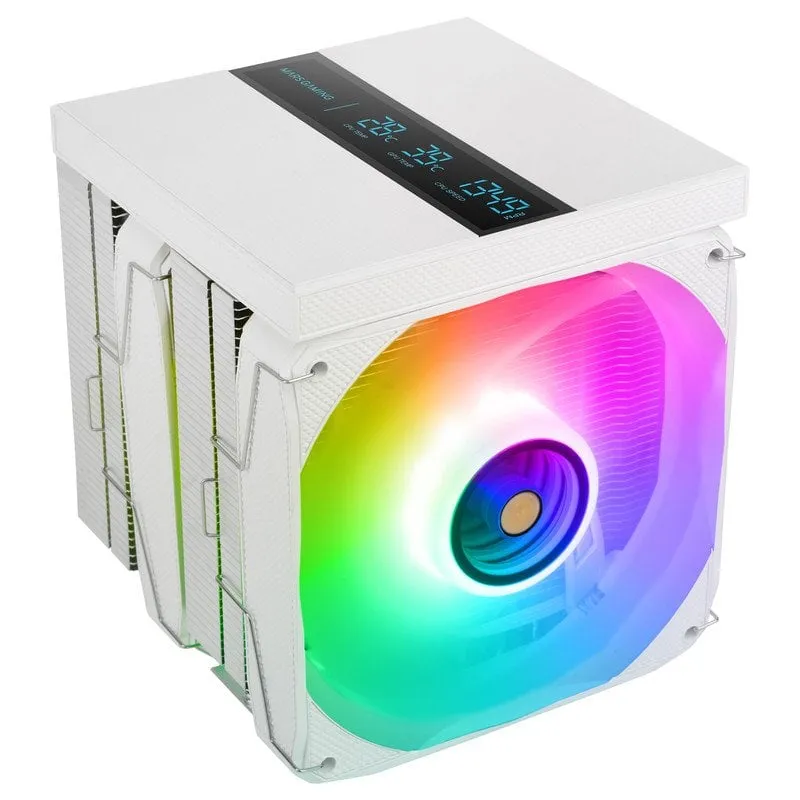 Mars Gaming Mcpu-lcdpro CPU Cooler 380w 8x Heatpipes 2x Ventole da 120mm Schermo LCD XL Bianco - immagine 1