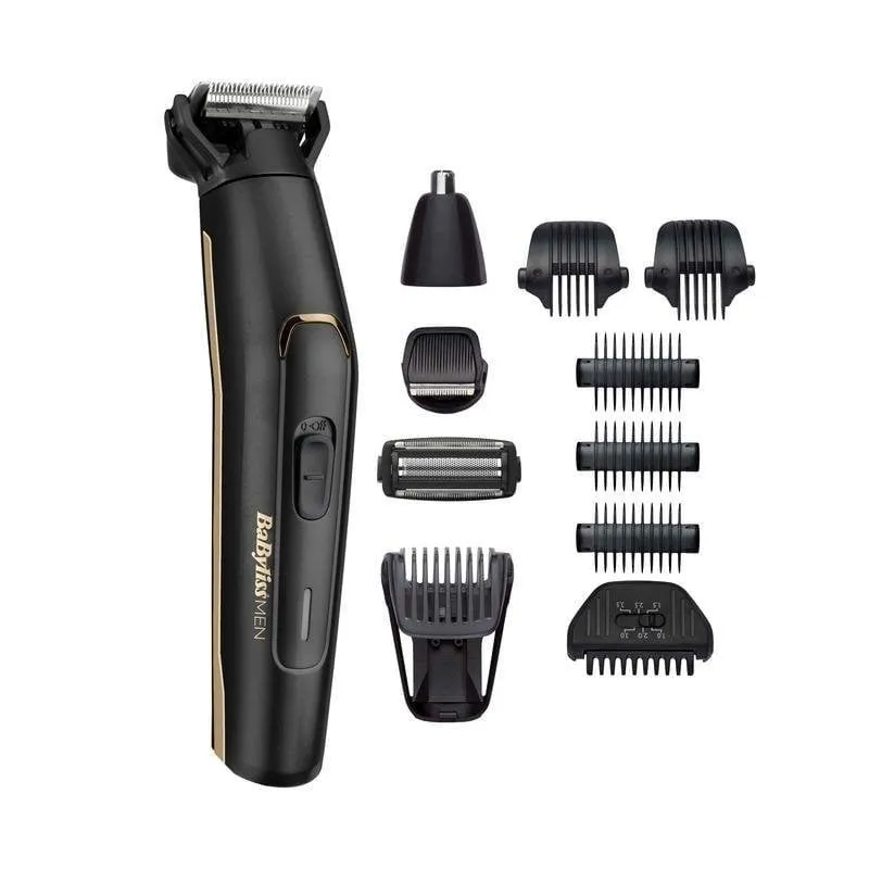 Regolabarba Multifunzione BaByliss 11-en-1 Carbon Titanium Senza Filo 70min Impermeabile 11 Accessori - immagine 1