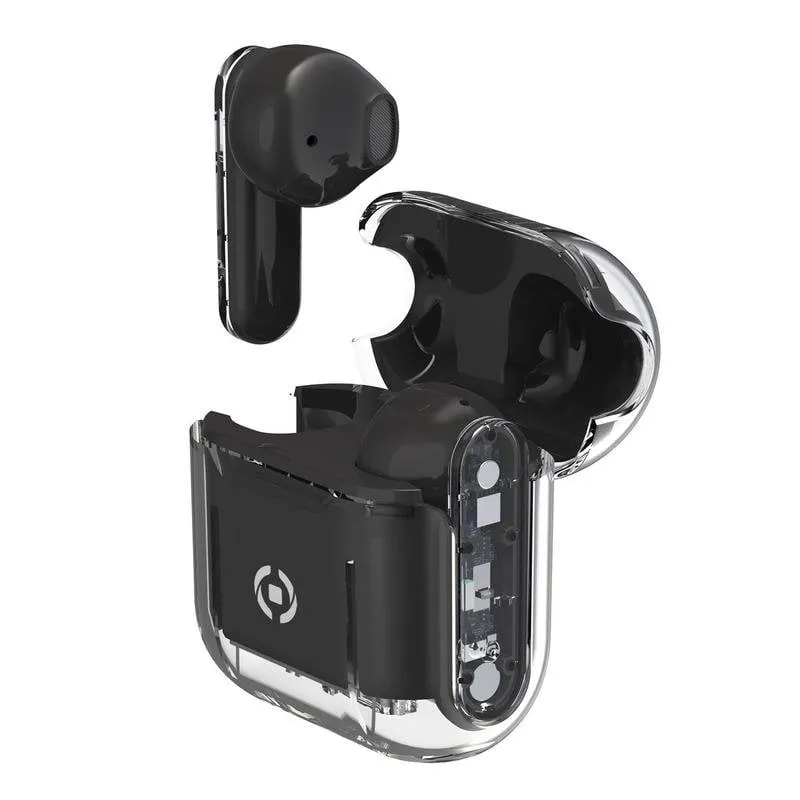 Auricolari Celly SHEER wireless True Wireless Stereo per chiamate e musica, microfono integrato, controllo touch, neri e trasparenti - immagine 1