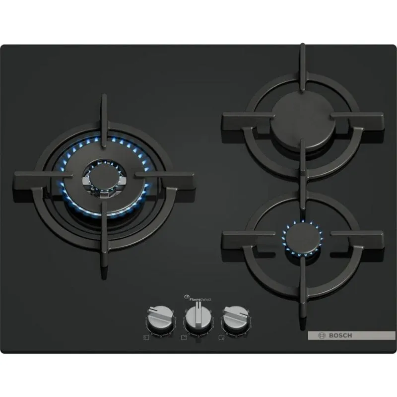 Piano cottura Bosch Serie 6 PPC6A6I10 3 fuochi FlameSelect vetro temperato nero - immagine 1