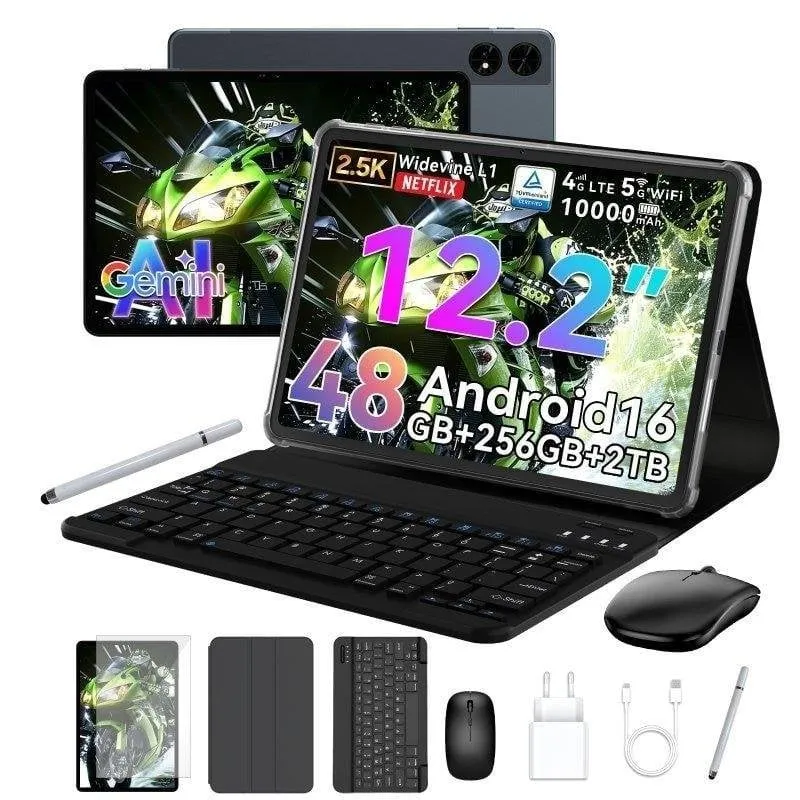 Tablet TABWEE T60 4G 12,2" 48GB 256GB Grigio con Teclado e Stylus Pen - immagine 1