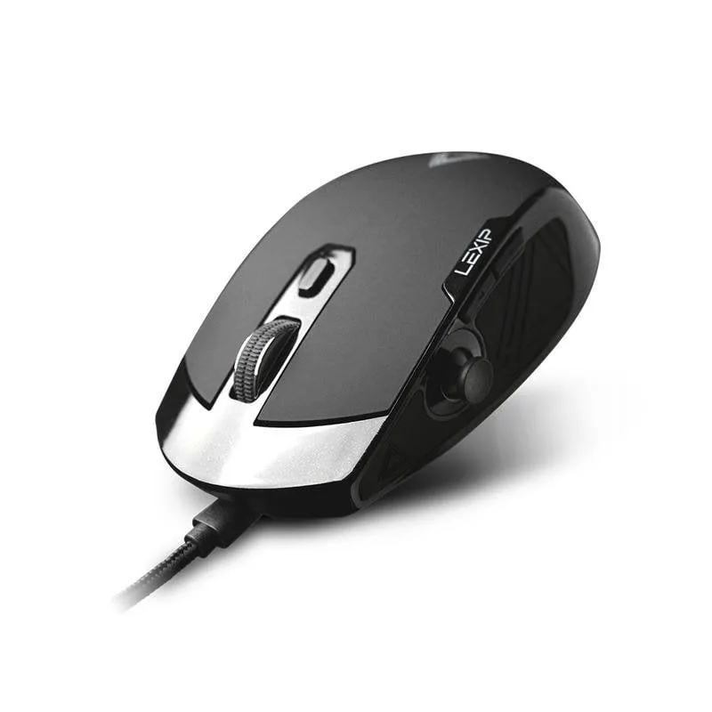 Mouse Lexip REVO MOUSE USB Filo 12000DPI Nero RGB 12 Tasti Joystick - immagine 1