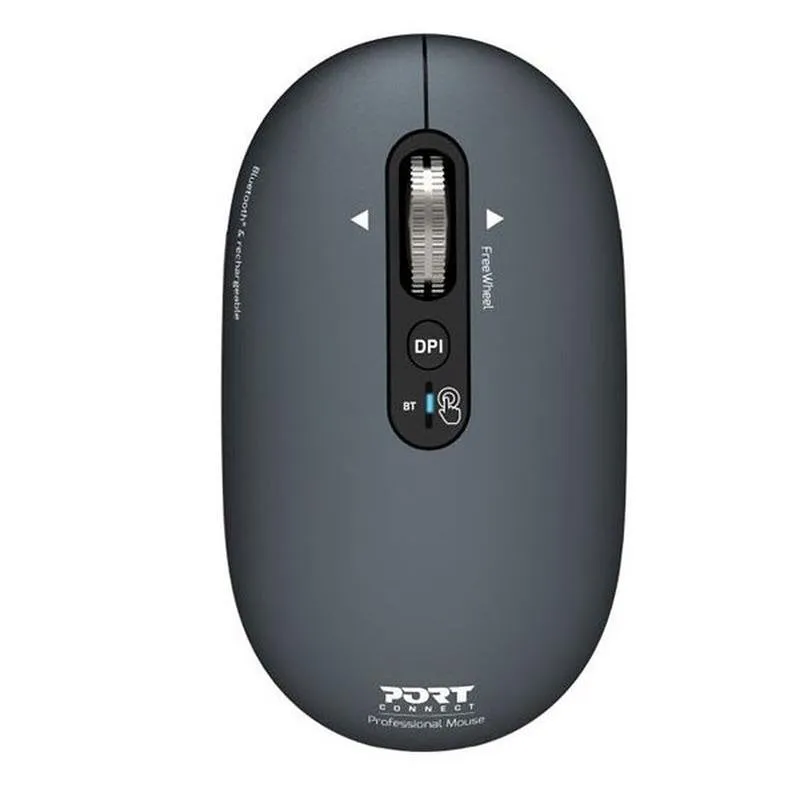 Ratón Port Designs PURE MAC Bluetooth 3200DPI Grigio Ambidestro Multidispositivo - immagine 1