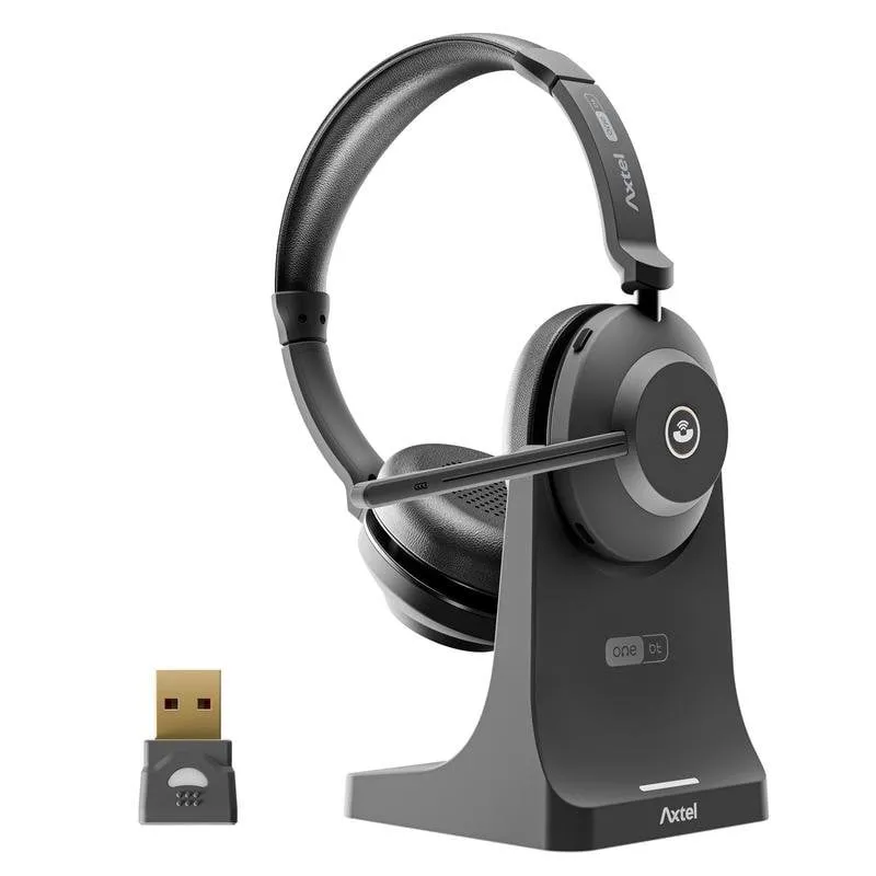 Auricolari Axtel AXH-ONEBTD-CB wireless Bluetooth con cancellazione del rumore, ufficio, neri - immagine 1