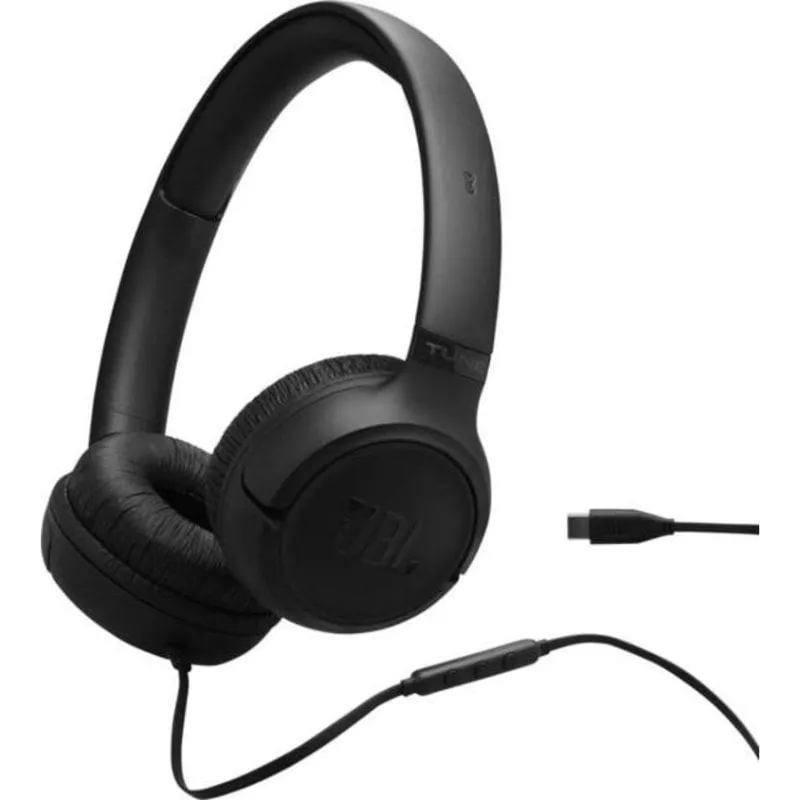 Auricolari JBL Tune 530C con cavo USB-C, headband, microfono in-linea, neri - immagine 1