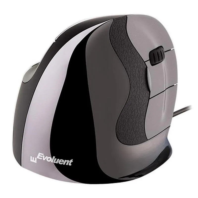 Mouse Evoluent VMDS Cablato Laser 2600 DPI Nero Argento Ergonomico Verticale - immagine 1