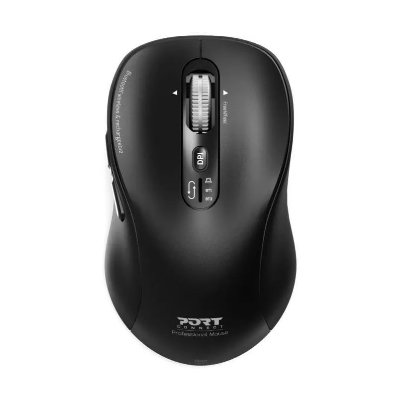 Mouse Port Designs 900707C RF Wireless Bluetooth 3200 DPI Nero Ricaricabile - immagine 1