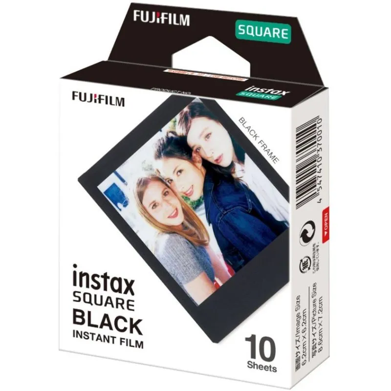 Pellicola istantanea Fujifilm Instax Square Black Frame 10 fogli 62x62 mm - immagine 1