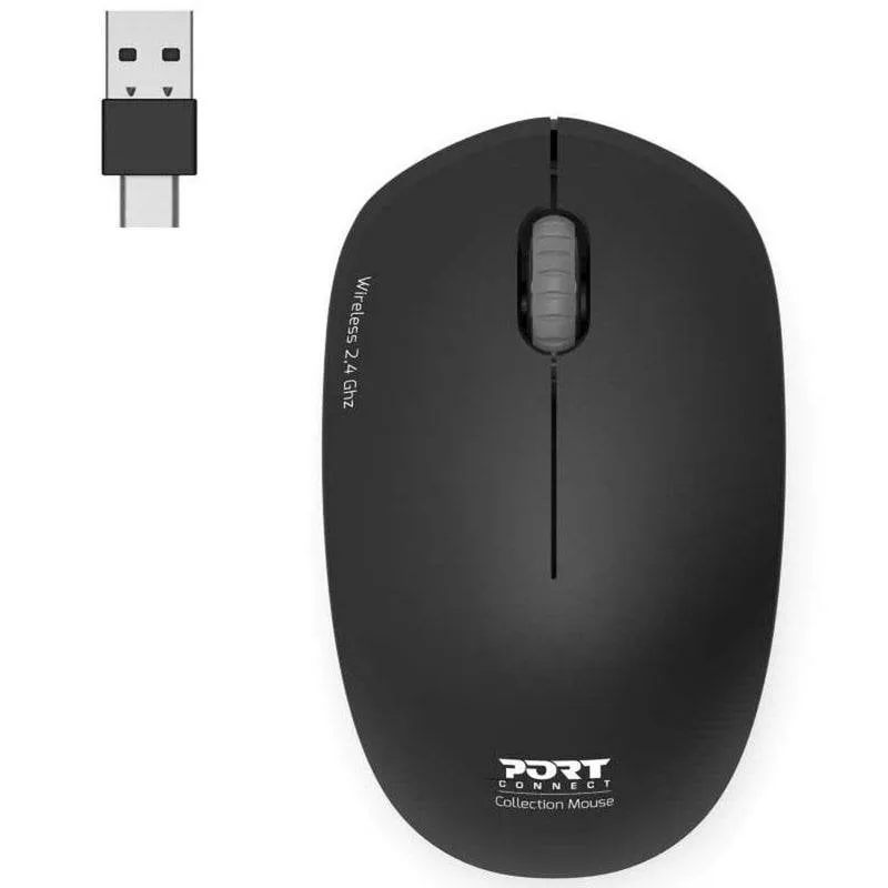 Ratón Port Designs 900540 Wireless RF 1600 DPI Nero Ambidestro Ultra Leggero - immagine 1