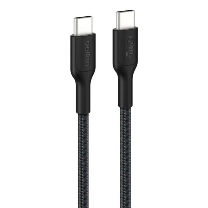 Cavo USB-C Belkin BoostCharge Pro 2m 240W Ricarica Rapida Nero Nylon Riciclato - immagine 1
