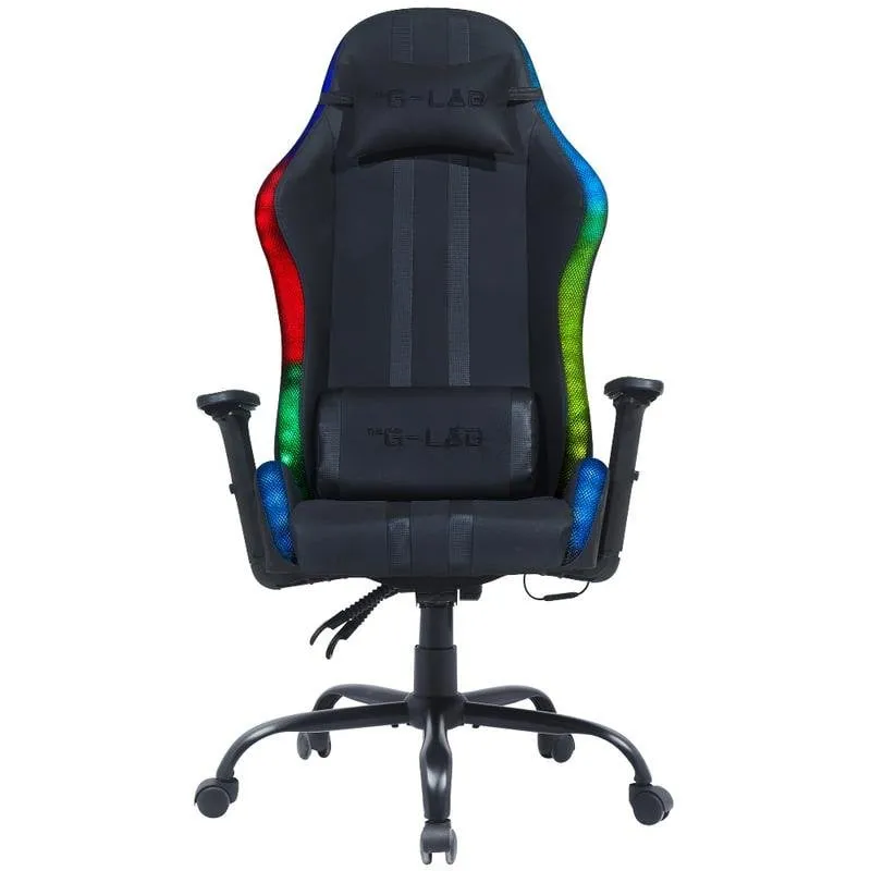 Sedia gaming The G-Lab K-SEAT ELECTRON EX pelle sintetica schienale reclinabile 135° nera - immagine 1