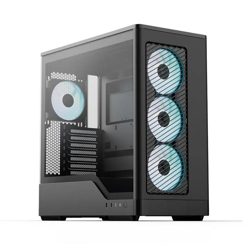 Case AeroCool D520A ATX Mid Tower Nero ARGB Ventilatori e Finestra - immagine 1