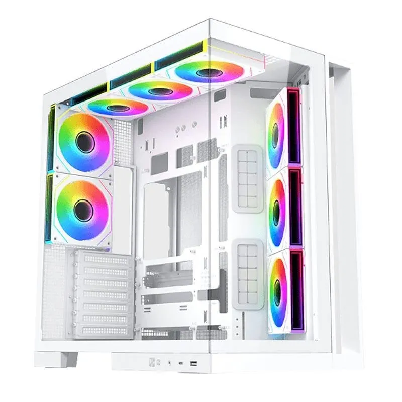 Case Xigmatek Aqua 7 EN49033 Bianco ARGB Vetro Temperato Mid Tower - immagine 1