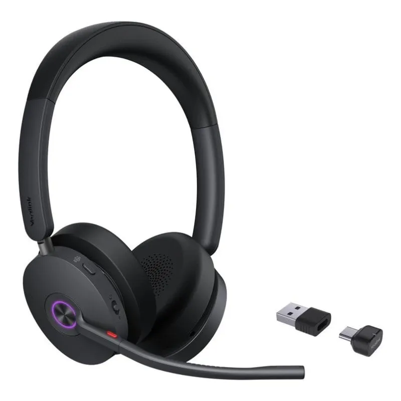 Auricolari Yealink BH74 Teams Wireless Bluetooth con Cancellazione Attiva del Rumore, Microfono Boom, USB-C/A, Ufficio, Nero - immagine 1