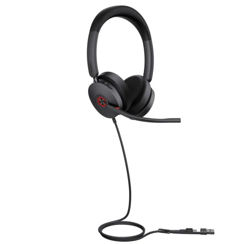 Auricolari Yealink UH48 Dual con cavo USB-C/A per chiamate e musica con Cancellazione Rumore Neri - immagine 1