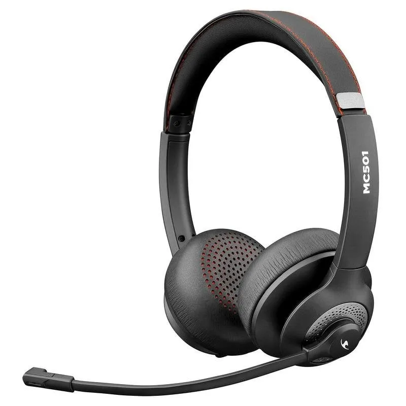 Auricolari Bluestork MC501 wireless Bluetooth per ufficio casa microfono removibile neri - immagine 1