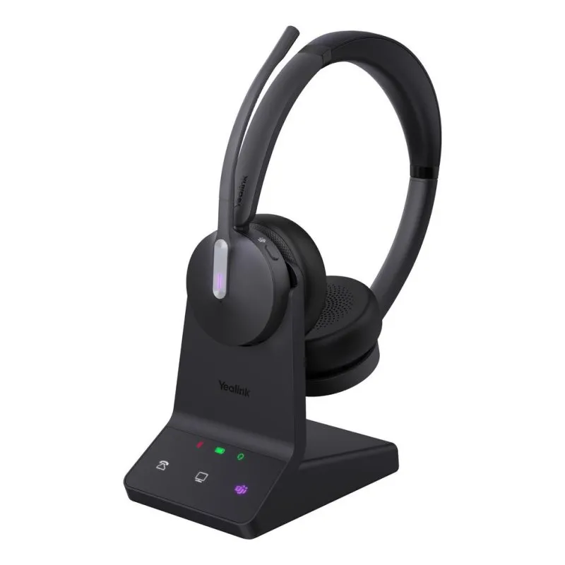 Auricolari Yealink WH64 Dual Teams wireless Bluetooth con Cancellazione Rumore per ufficio e call center neri - immagine 1