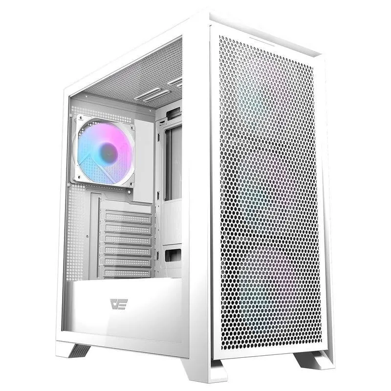 Case PC Darkflash DRX70 Bianco Torre Media con 4 Ventole ARGB, Mesh Frontale - immagine 1