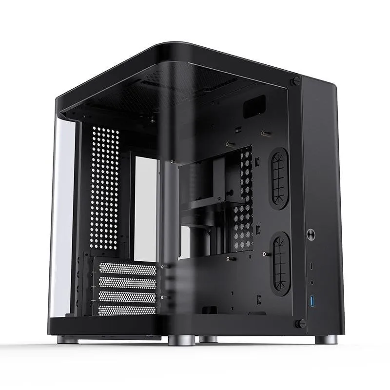 Case Jonsbo TK-1 2.0 Mini Tower Nero acciaio vetro temperato ITX mATX - immagine 1