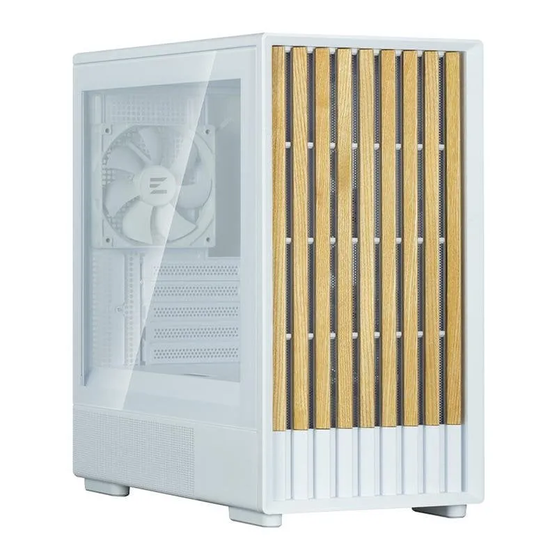 Case Minitorre Zalman P10 NAMU White acciaio vetro temperato legno micro ATX - immagine 1