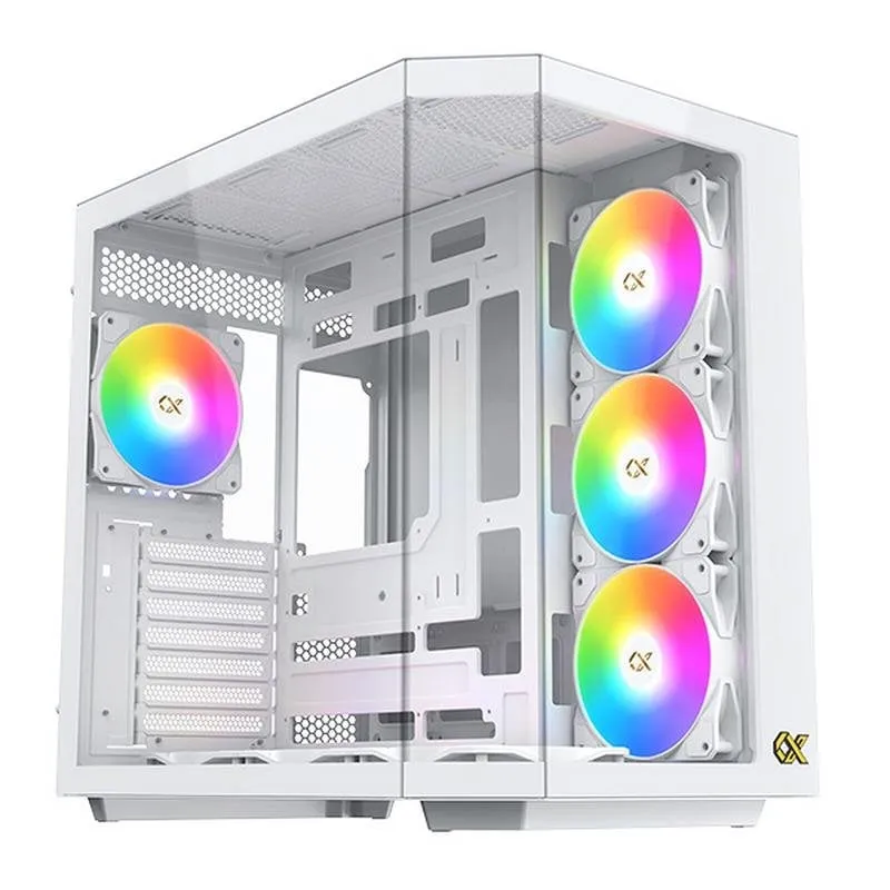 Case Xigmatek Cubi II EN45493 Bianco Cristallo Templato ARGB Midi Tower - immagine 1