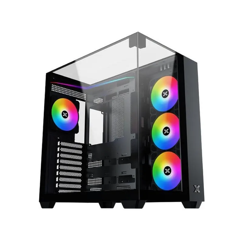 Case PC Xigmatek 90382 Aqua V Vetro Temperato ARGB Grand Tour Nero - immagine 1