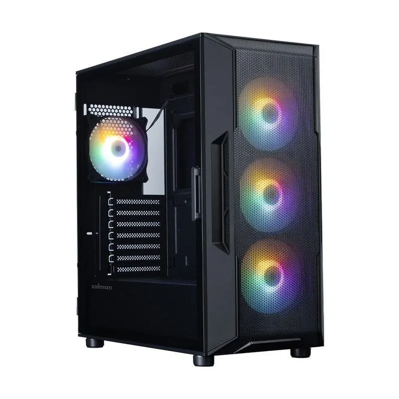 Case Zalman I3 NEO V2 BLACK ATX con vetro temperato e 4 ventole RGB - immagine 1