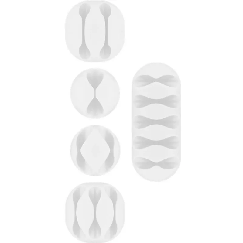 Organizzatore cavi Goobay 70681 Bianco autoadesivo set da 5 clip - immagine 1