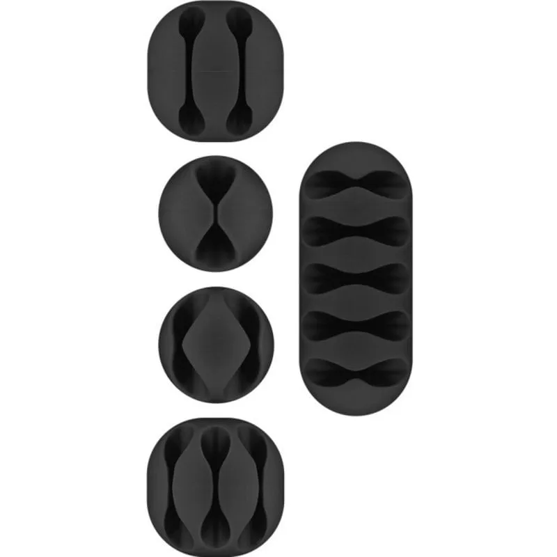Organizzatore cavi Goobay 70683 nero set autoadesivo 5 pezzi - immagine 1