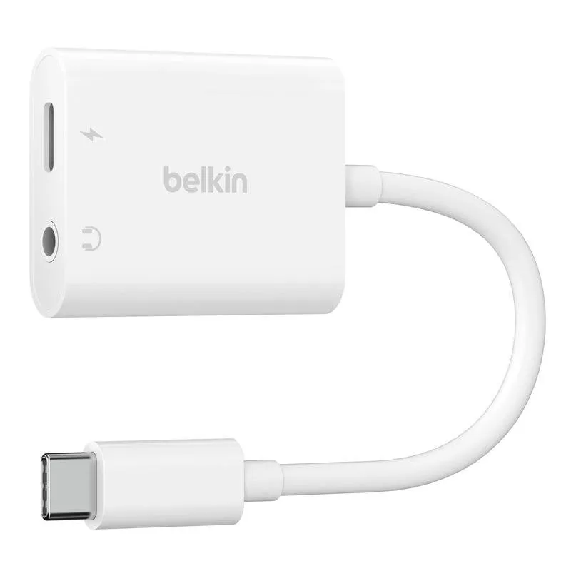 Hub Belkin 2 porte USB Type-C 60 W NPA004BTWH con audio 3,5 mm Bianco - immagine 1