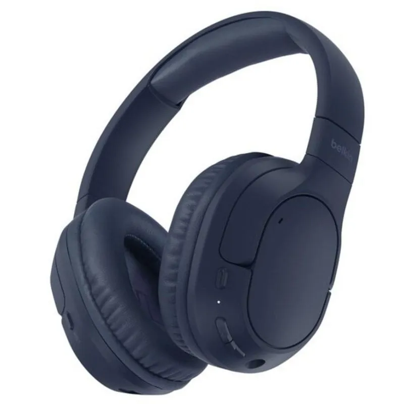 Auricolari Belkin AUD009HQBL wireless Bluetooth con Cancellazione attiva del rumore, microfono e 60h autonomia blu - immagine 1