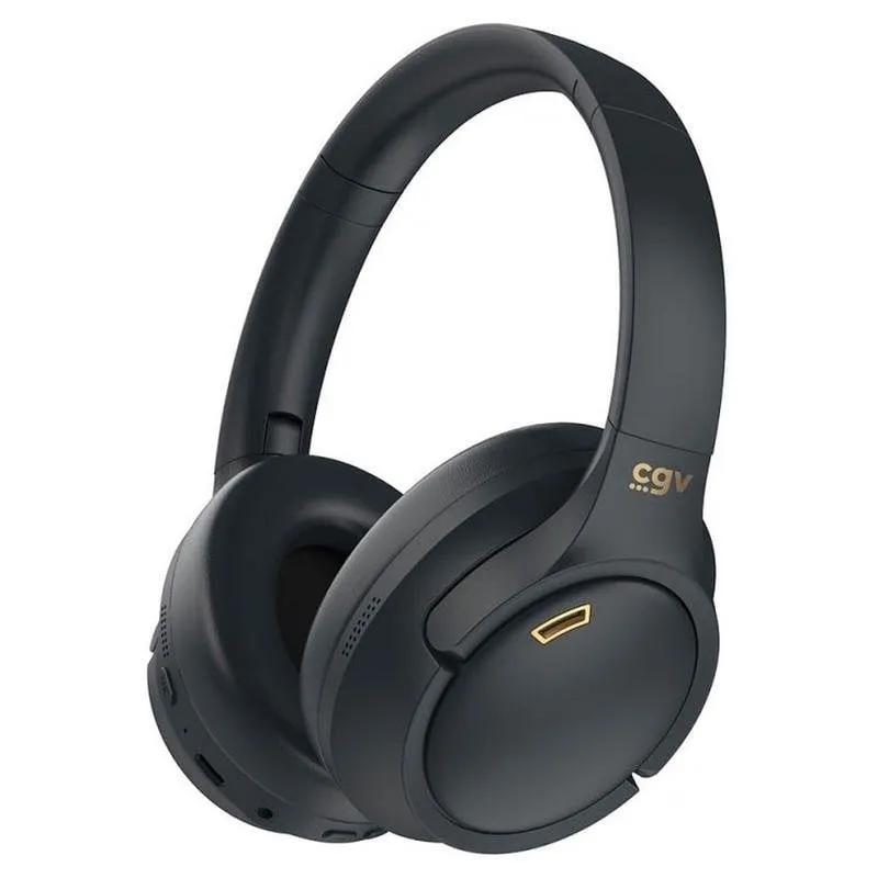 Auricolari CGV SonicVibe ANC wireless Bluetooth 5.4 con Cancellazione del Rumore, microfono integrato, pieghevoli, neri - immagine 1