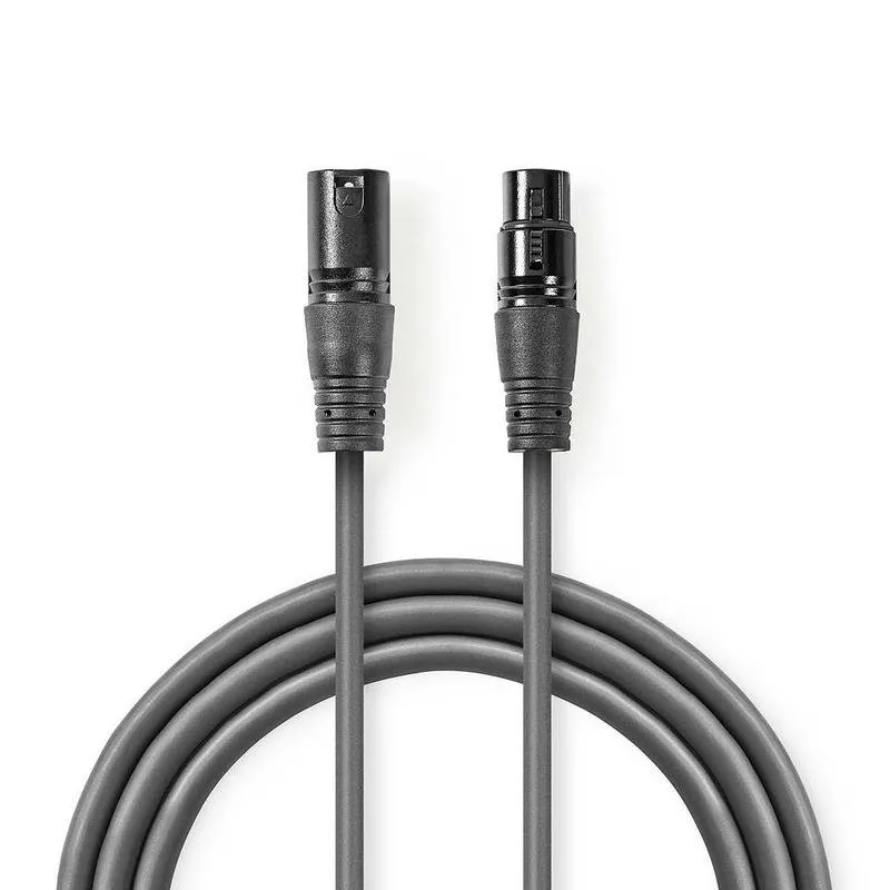 Cavo audio Nedis COTH15010GY05 XLR 3-pin 0,5 m Grigio Rame - immagine 1