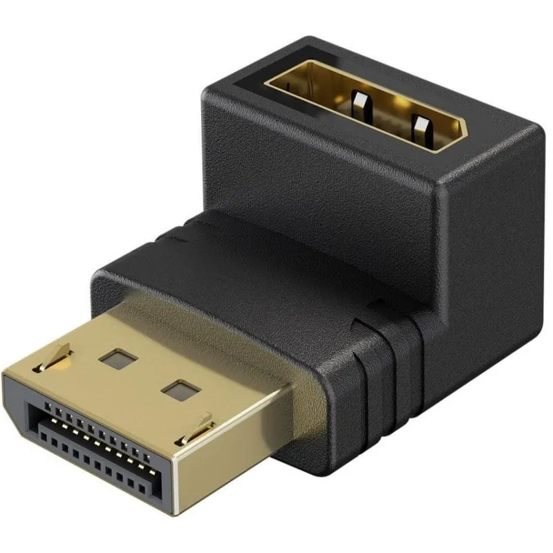 Adattatore DisplayPort Goobay 77129 8K 90° Maschio-Femmina Nero - immagine 1