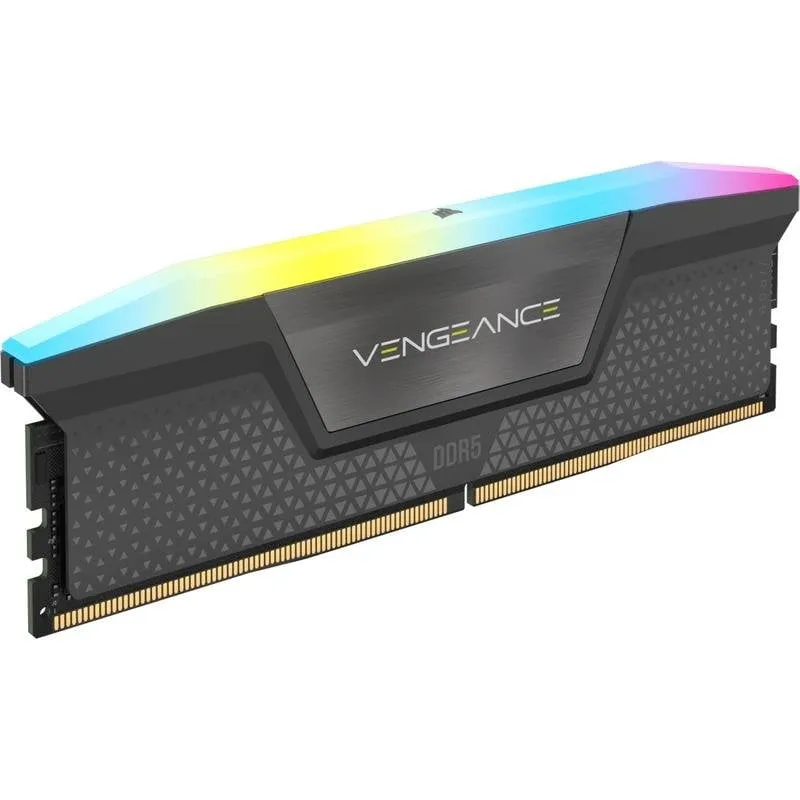 Memoria RAM Corsair Vengeance RGB CMH16GX5M1E6000Z36 16GB 1x16GB DDR5 6000MHz CL36 AMD EXPO Intel XMP Grigio - immagine 1