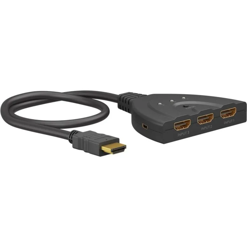 Switch HDMI Goobay 58488 3 Ingressi 1 Uscita 4K UHD 0.55 m - immagine 1