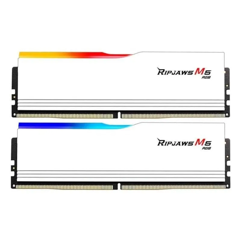 Memoria RAM G.Skill Ripjaws M5 RGB 32GB 2x16GB DDR5 6000MHz CL30 Intel XMP Bianco - immagine 1