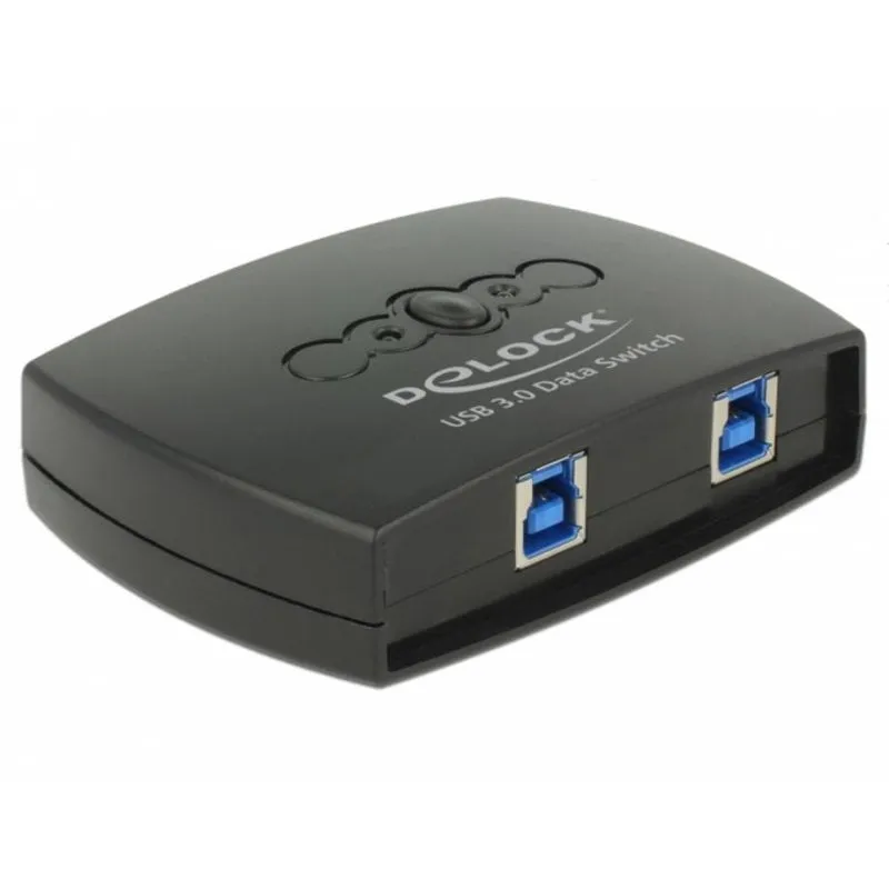 Interruttore USB DeLock 87723 2 Ingressi USB-B 1 Uscita USB-A 5 Gbit/s Nero - immagine 1