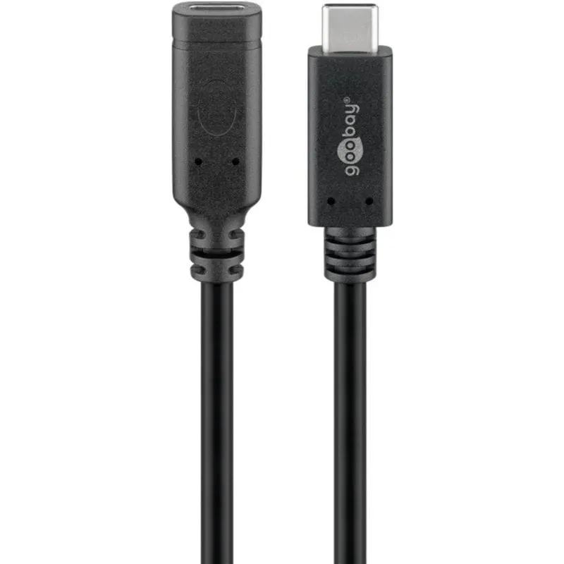 Cavo USB Goobay 61038 1m USB-C Maschio/Femmina USB 3.2 Gen 2 Nero - immagine 1