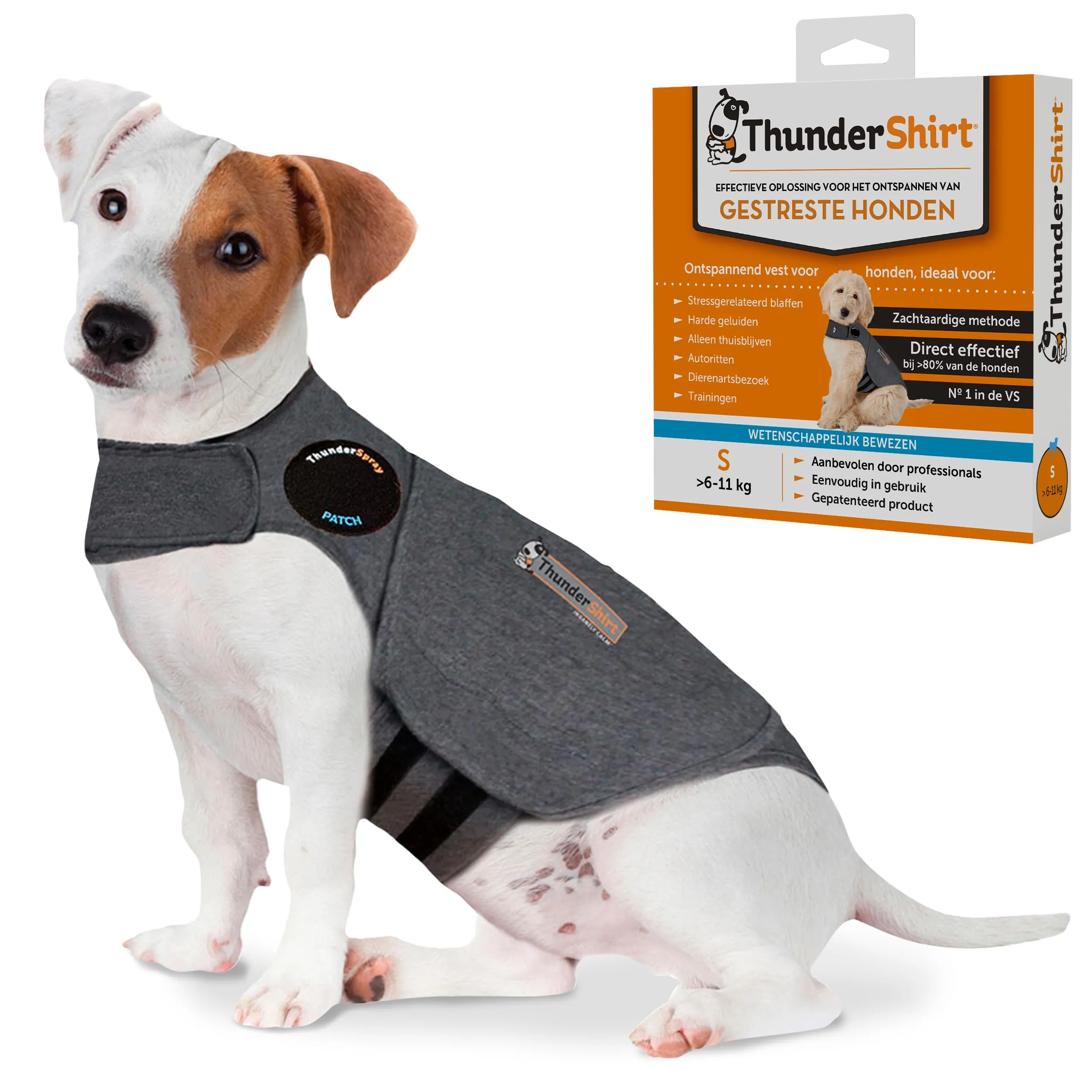 Thundershirt Cappottino Calmante per Cani Taglia S Riduce Ansia e Stress da Rumori Forti, Ansia da Separazione, Viaggi e Comportamenti Stressanti - immagine 1