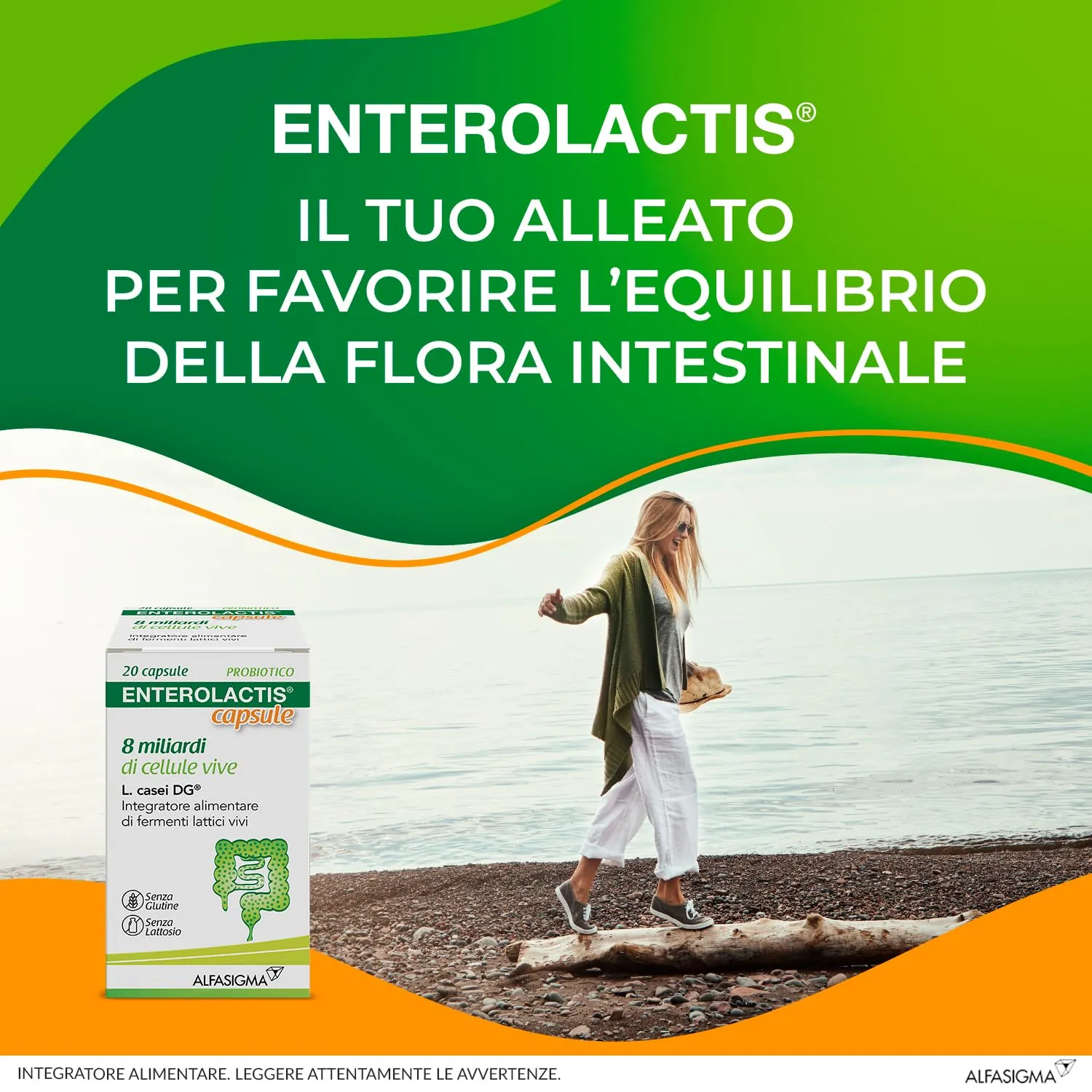 Enterolactis confezione da 20 Capsule apribili: Fermenti lattici, Probiotici, supporto alla flora intestinale - immagine 2