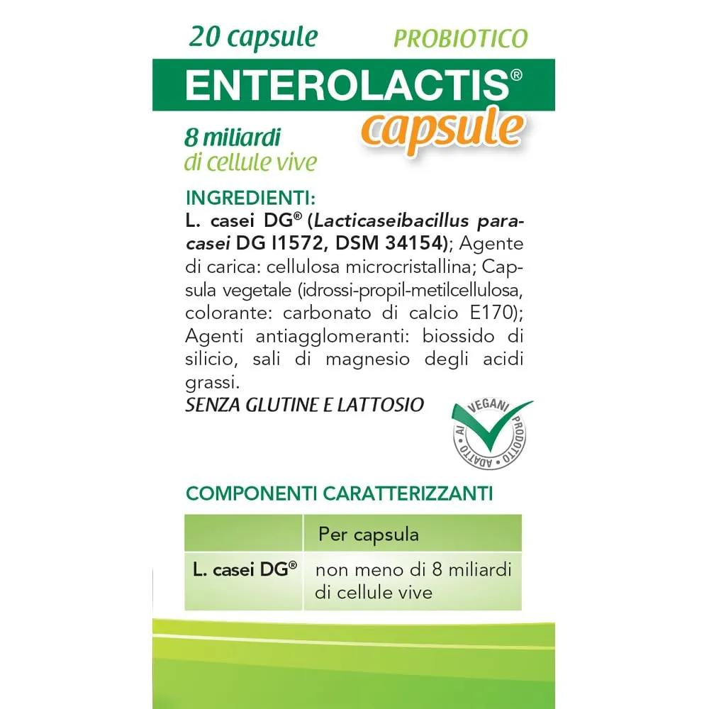 Enterolactis confezione da 20 Capsule apribili: Fermenti lattici, Probiotici, supporto alla flora intestinale - immagine 8