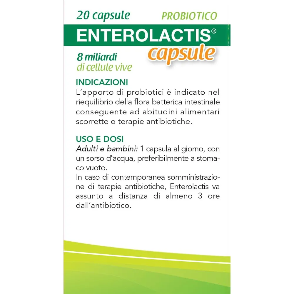 Enterolactis confezione da 20 Capsule apribili: Fermenti lattici, Probiotici, supporto alla flora intestinale - immagine 10