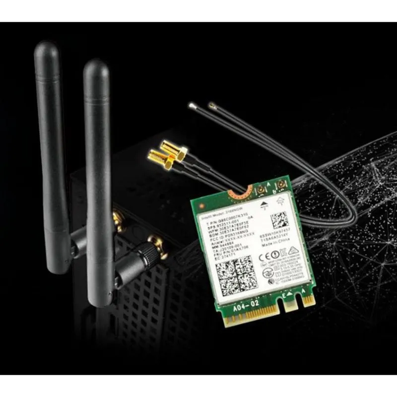 Tarjeta di Rete ASRock DeskMini WiFi Kit M.2 Wireless WLAN Bluetooth Antenna Esterna - immagine 1