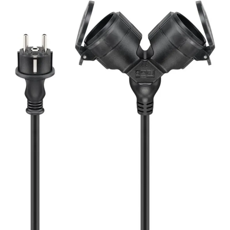 Multipresa Goobay 65435 2 prese per esterni IP44 cavo 10 m PVC - immagine 1