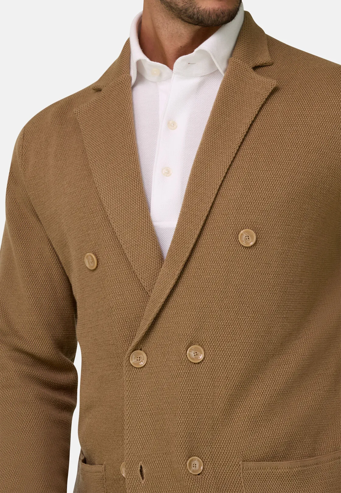 Boggi, Giacca Doppio Petto In Lana Merino Extrafine, Uomo, Biscotto, Taglia: XXL - immagine 3