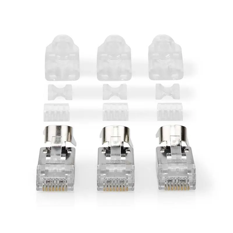 Connettore RJ-45 Nedis CCBW89390GY Cat7 FTP Grigio Pacco da 10 Maschio - immagine 1